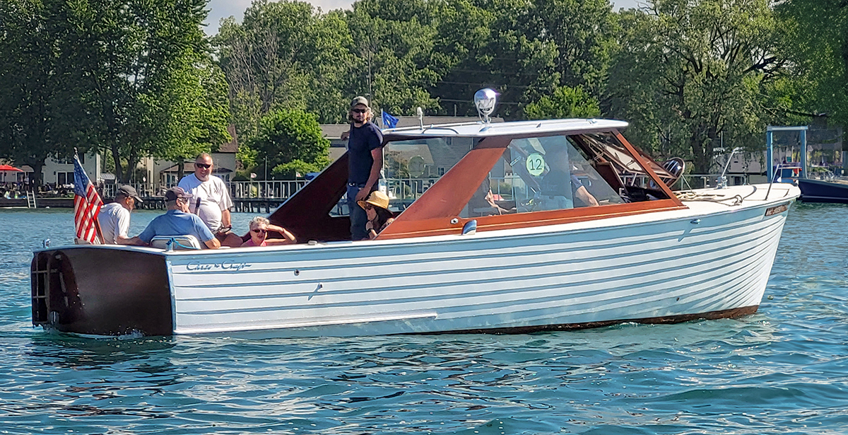 Blue Sky, Blue Water, Blue Happiness The Algonac Boat Parade 2024 Classic Boats Woody Boater